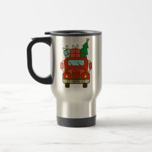 Taza De Viaje Vista frontal del camión Santa Feliz Navidad