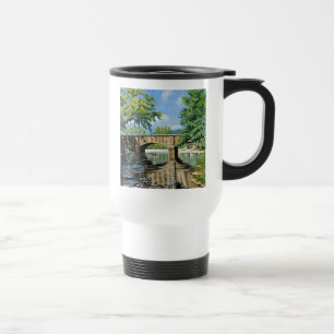 Taza De Viaje Vista panorámica del río Missouri de pesca de truc