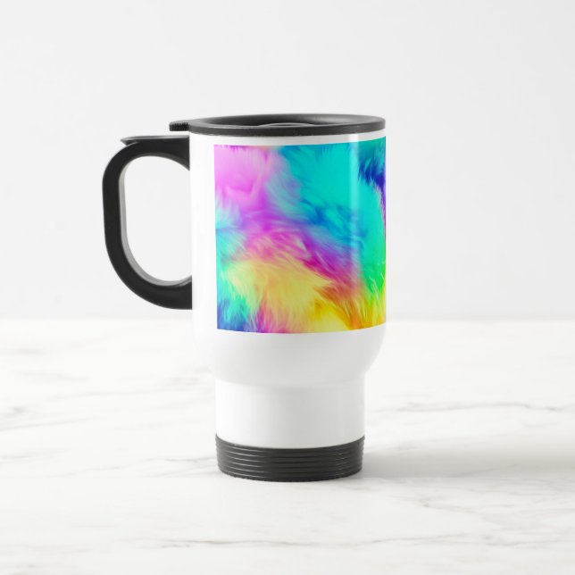 Taza De Viaje Vivid Rainbow Fluffy Fur Texture-75201 (Izquierda)