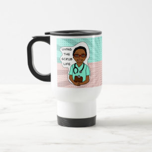Taza De Viaje Viviendo la vida cruda   Enfermero, cuidador, Médi