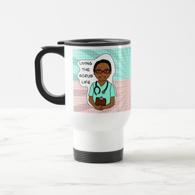 Taza De Viaje Viviendo la vida cruda | Enfermero, cuidador, Médi (Izquierda)