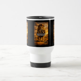 Taza De Viaje VLLC Lion Vs Wolf Motivational Quote Lion King Wal