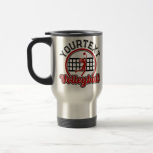 Taza De Viaje Voleibol ADD NOMBRE Remate Bola Ataque Equipo Juga