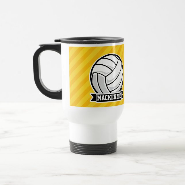 Taza De Viaje Voleibol en franjas amarillas (Izquierda)