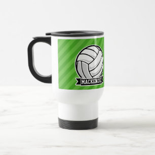 Taza De Viaje Voleibol en franjas verdes