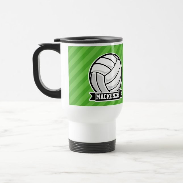 Taza De Viaje Voleibol en franjas verdes (Izquierda)