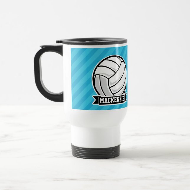 Taza De Viaje Voleibol; franjas azules del cielo (Izquierda)