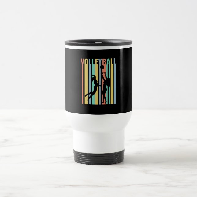 Taza De Viaje Voleibol  Voleibol de playa Retro (Centro)