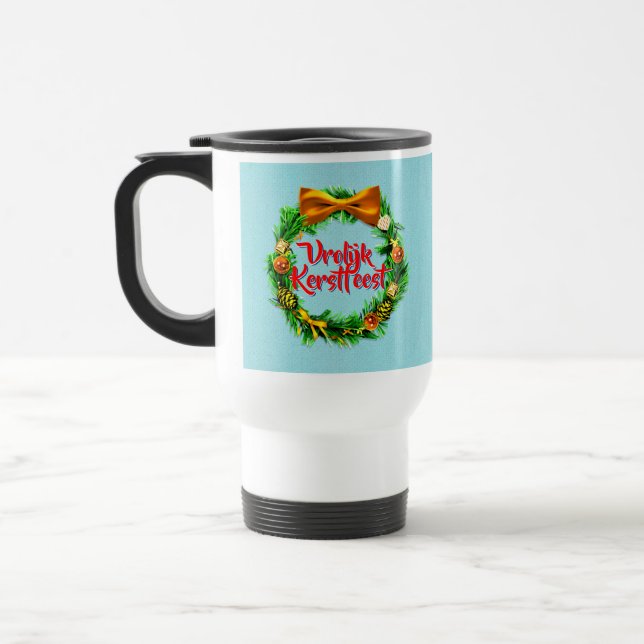 Taza De Viaje Vrolijk Kerstfeest Holandés Feliz Navidad (Izquierda)
