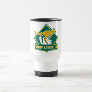 Taza De Viaje wallaby del canguro de Australia del rugbi