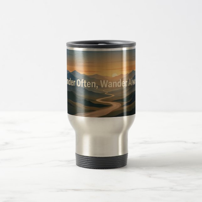 Taza De Viaje Wander Often Wander Always Mountain Adventure  (Centro)