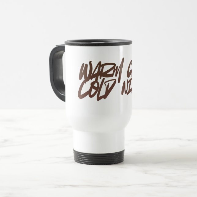 Taza De Viaje Warm Cup, Cold Night — Single Girl Winter Mug (Anverso izquierdo)