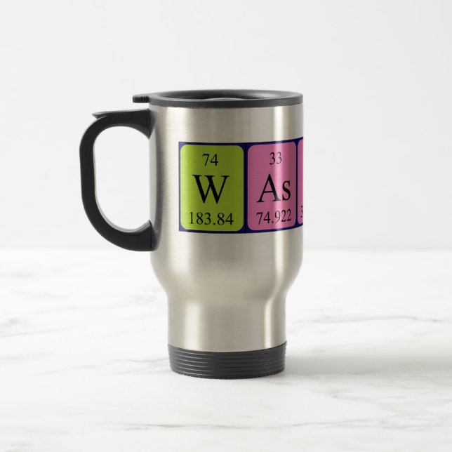 Taza De Viaje Wassup tabla periódica palabra taxista (Izquierda)