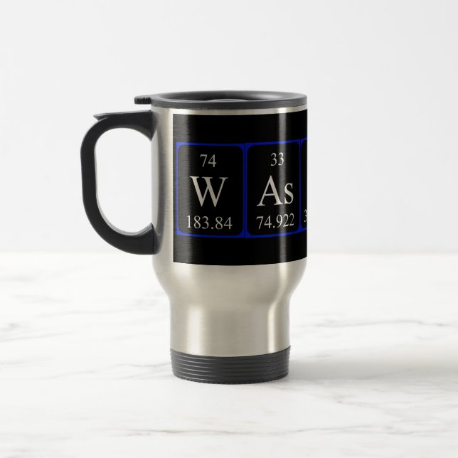 Taza De Viaje Wassup tabla periódica palabra taxista (Izquierda)