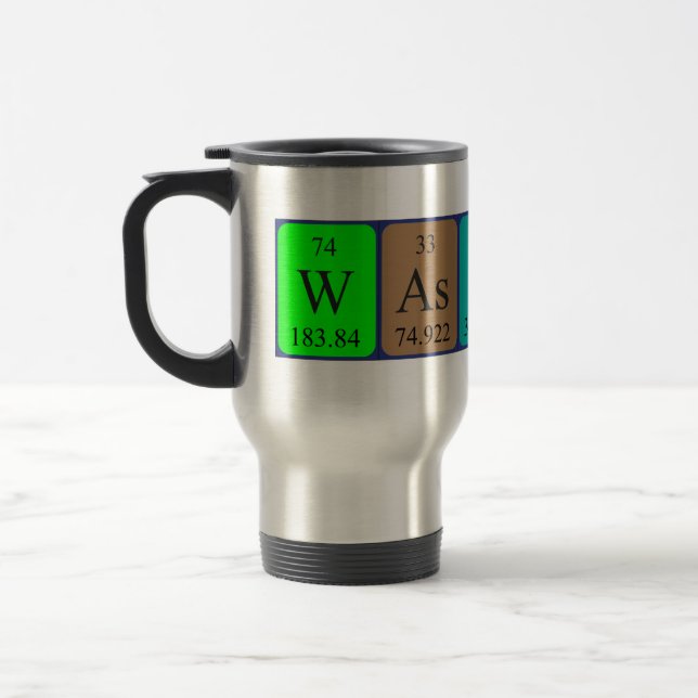 Taza De Viaje Wassup tabla periódica palabra taxista (Izquierda)
