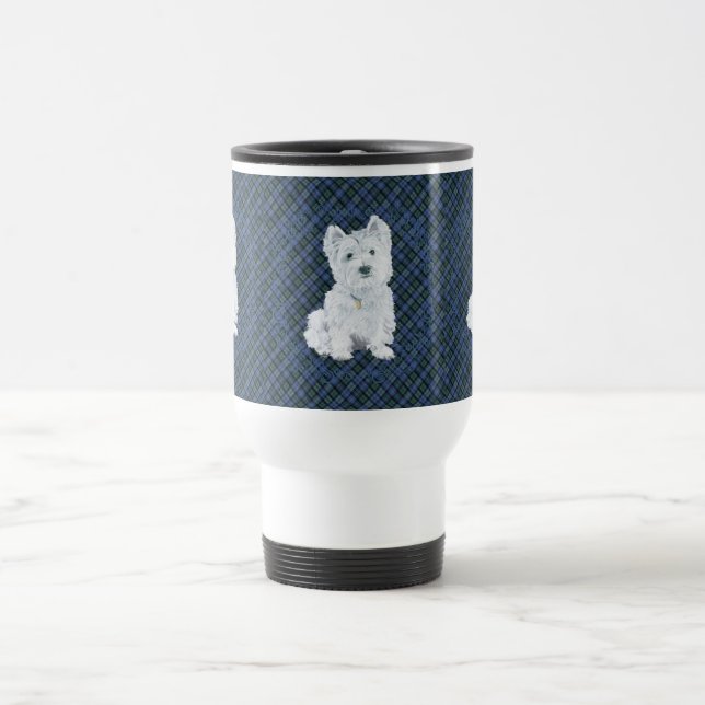 Taza De Viaje Westie Black Watch Tartán (Centro)
