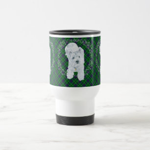 Taza De Viaje Westie sobre Tartán