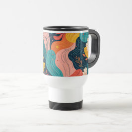 Taza De Viaje Whimsical Floral Flow Mug