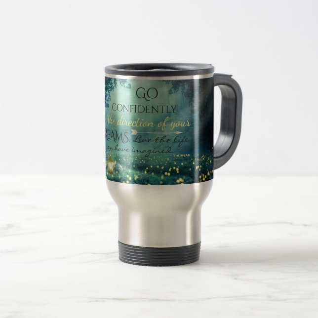 Taza De Viaje Whimsical Inspirando Dreams Cita (Anverso derecho)