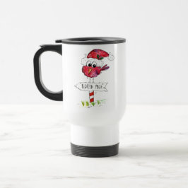 Taza De Viaje Whimsical Red Navidad Bird