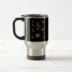 Taza De Viaje Whimsigoth Aesthetic Vintage Half Moon Sun