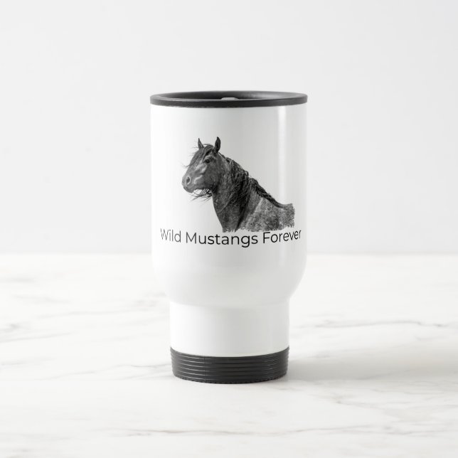 Taza De Viaje Wild Mustangs Forever Travel Mug (Centro)