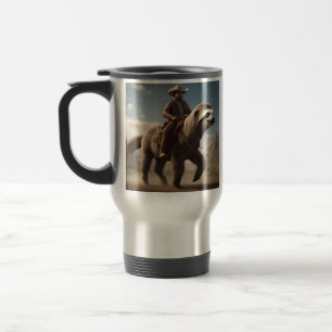 Taza De Viaje "Wild West se pregunta: Vaquero montando un caball