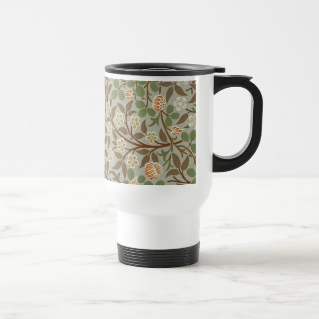 Taza De Viaje William Morris Clover Flor Botánica (Derecha)