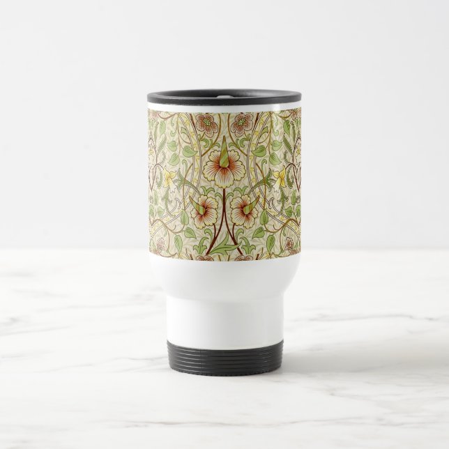 Taza De Viaje William Morris Daffodil Classic Flower Wallpaper (Centro)