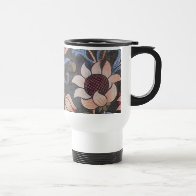 Taza De Viaje William Morris Evenlode Arte Textil Floral (Derecha)