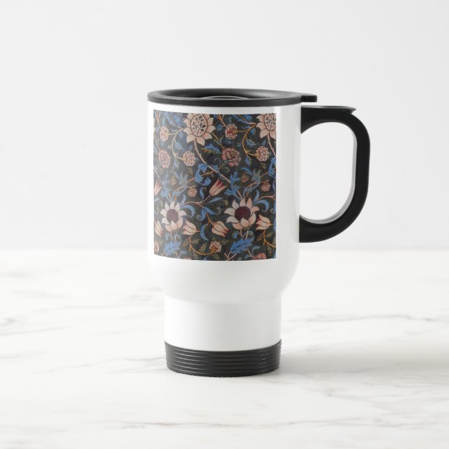 Taza De Viaje William Morris Evenlode Arte Textil Floral (Derecha)