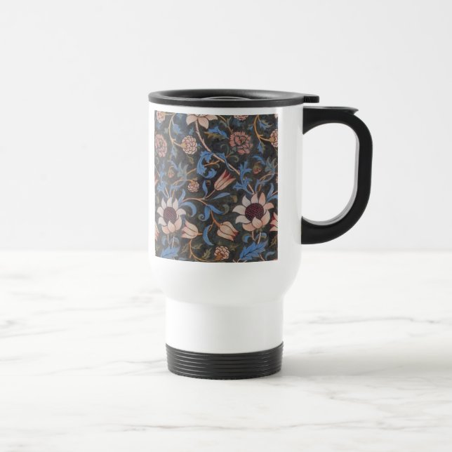 Taza De Viaje William Morris Evenlode Arte Textil Floral (Derecha)