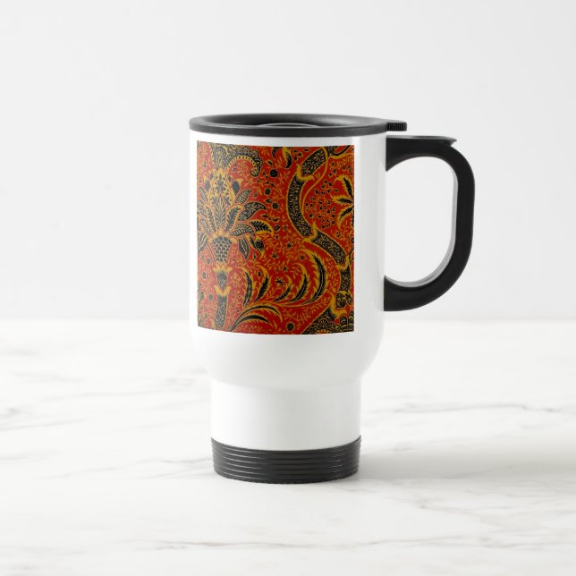 Taza De Viaje William Morris India Red Floral (Derecha)