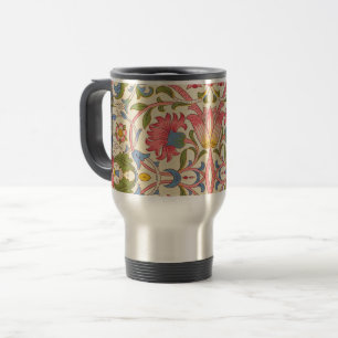 Taza De Viaje William Morris Lodden Patrón Floral Pastel