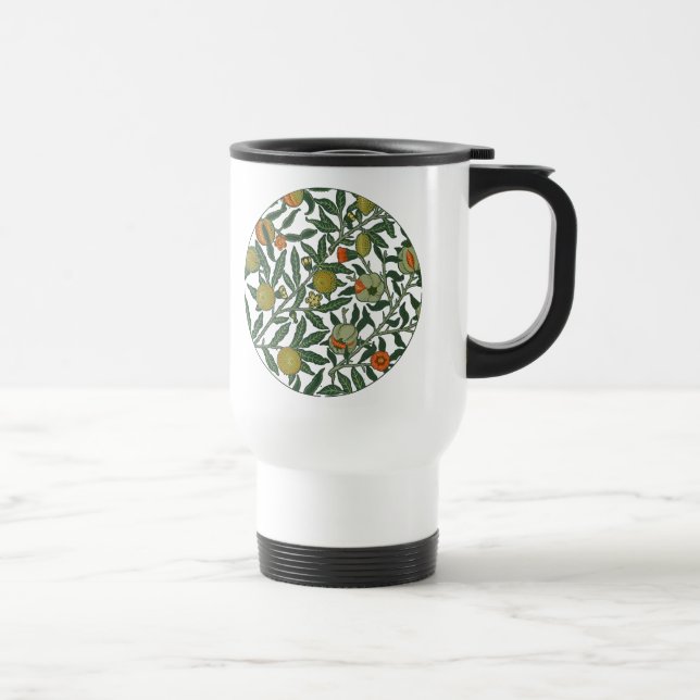 Taza De Viaje William Morris Papel de fondo azul granate (Derecha)