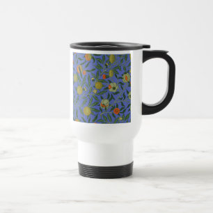 Taza De Viaje William Morris Papel de fondo azul granate