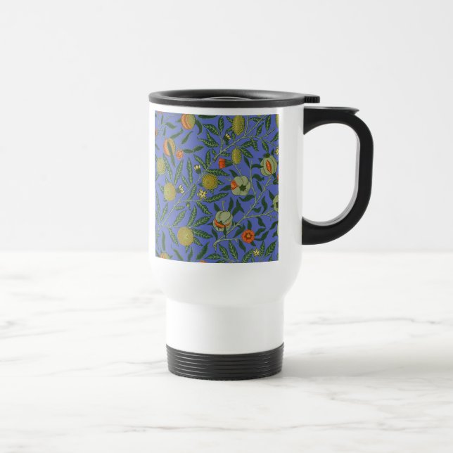 Taza De Viaje William Morris Papel de fondo azul granate (Derecha)