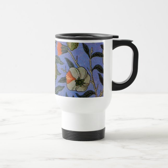Taza De Viaje William Morris Papel de fondo azul granate (Derecha)