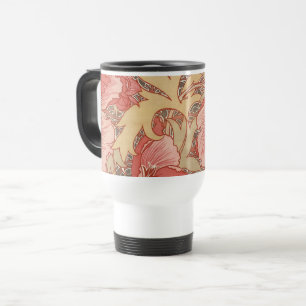 Taza De Viaje William Morris Poppies Patrón de Art Nouveau flora