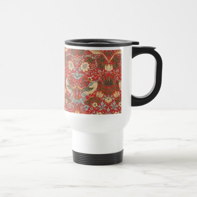 Taza De Viaje William Morris Red Strawberry Thief (Derecha)
