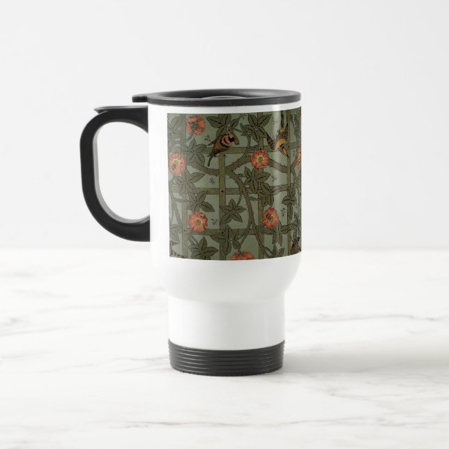 Taza De Viaje William Morris Trellis Wallpaper Art (Izquierda)