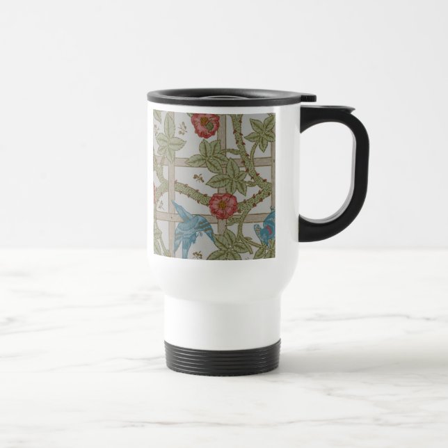 Taza De Viaje William Morris Trellis Wallpaper Art (Derecha)