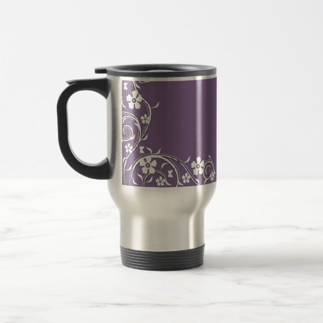 Taza De Viaje Wisteria Floral Swirls Travel Mug (Izquierda)