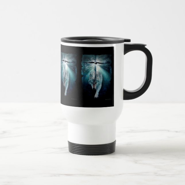 Taza De Viaje WOLF & EAGLE Wildlife Art Drinkware (Derecha)