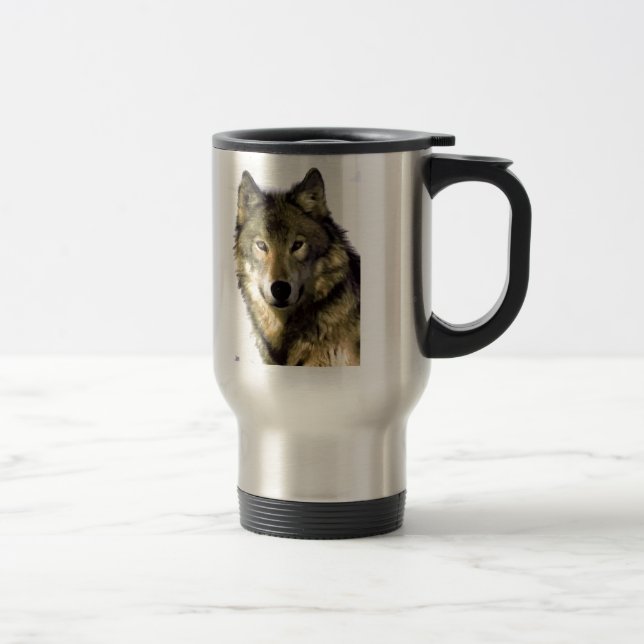 Taza De Viaje Wolf Portrait (Derecha)