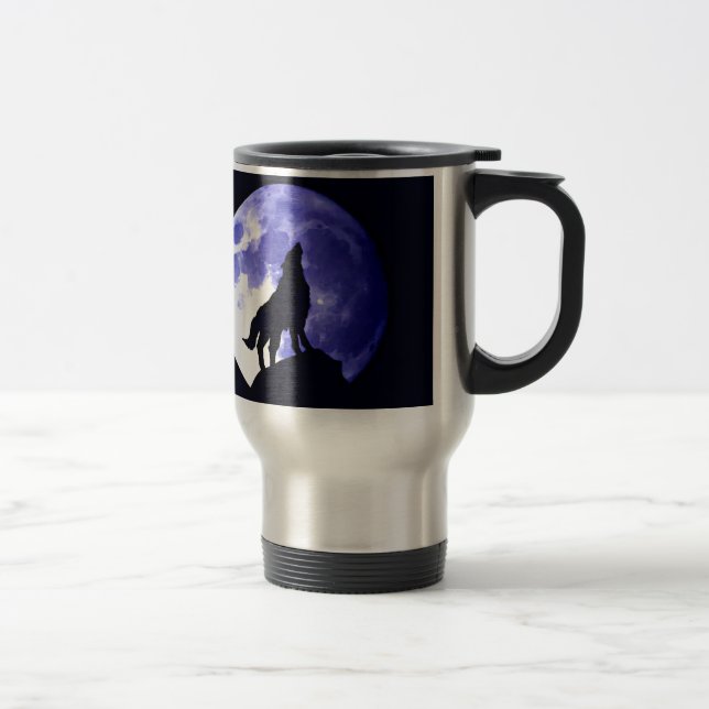 Taza De Viaje Wolf Silhouette y Full Moon (Derecha)