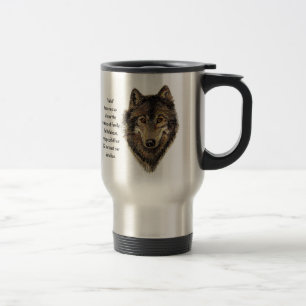 Taza De Viaje Wolf totem Guía espiritual Inspiradora Animal