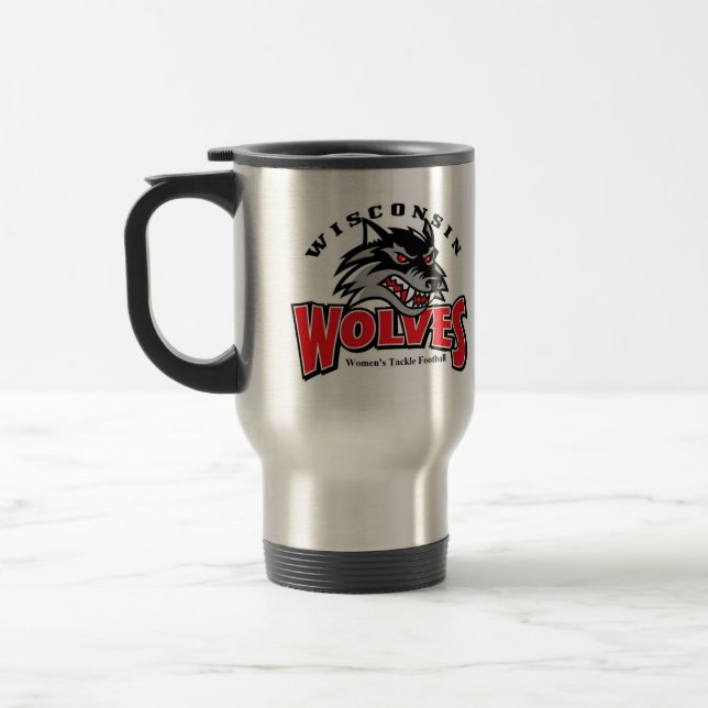 Taza De Viaje wolfs el logotipo en el acero inoxidable (Izquierda)
