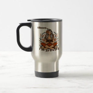 Taza De Viaje Woman reading in silence – Bohemian floral design