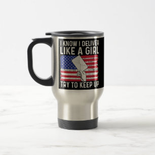 Taza De Viaje Womens 4th of July Design for a Patriotic Mail